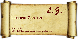 Lissem Zenina névjegykártya